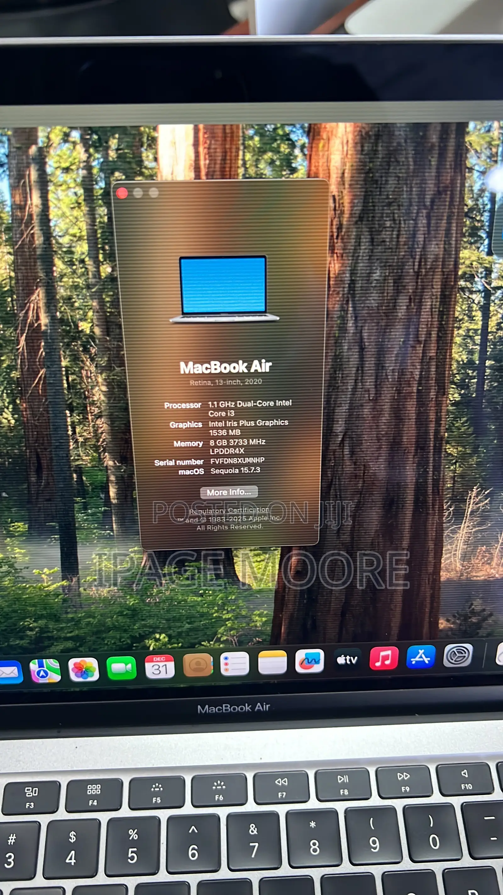 Laptop Apple MacBook Air 2020 8GB Intel Core i3 SSD 256GB