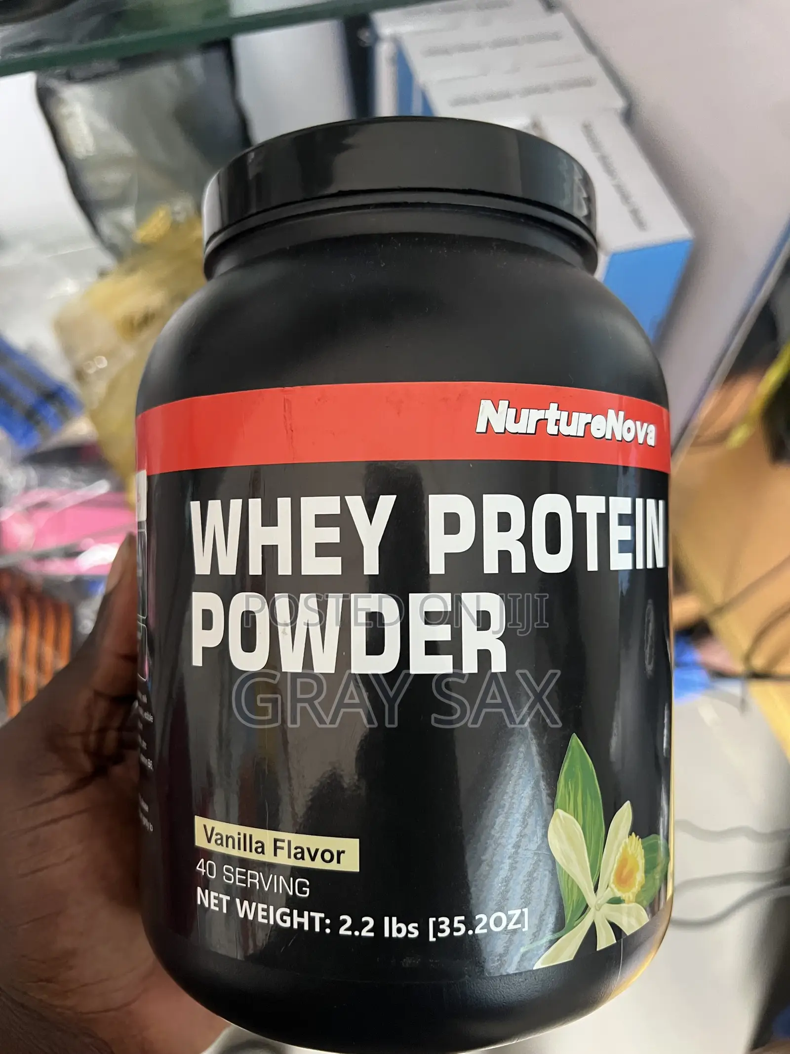 Nurturonova Whey Protein Powder 2.2 LBS (40 Servings) – Vanilla Flavor