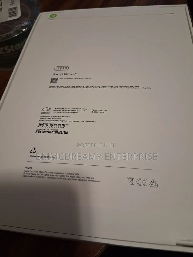 New Apple iPad (2025) 128 GB Blue