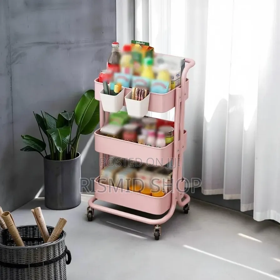 3 Tier Rolling Kitchen Organizer Trolley