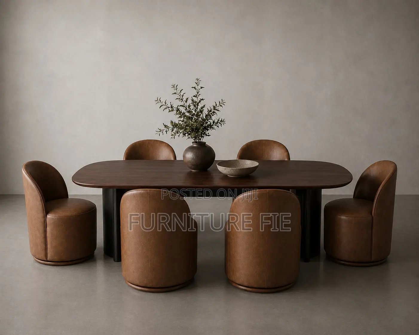 Cooper / Kira 7pc Dining Set Swivel Faux Leather From Arhous Usa