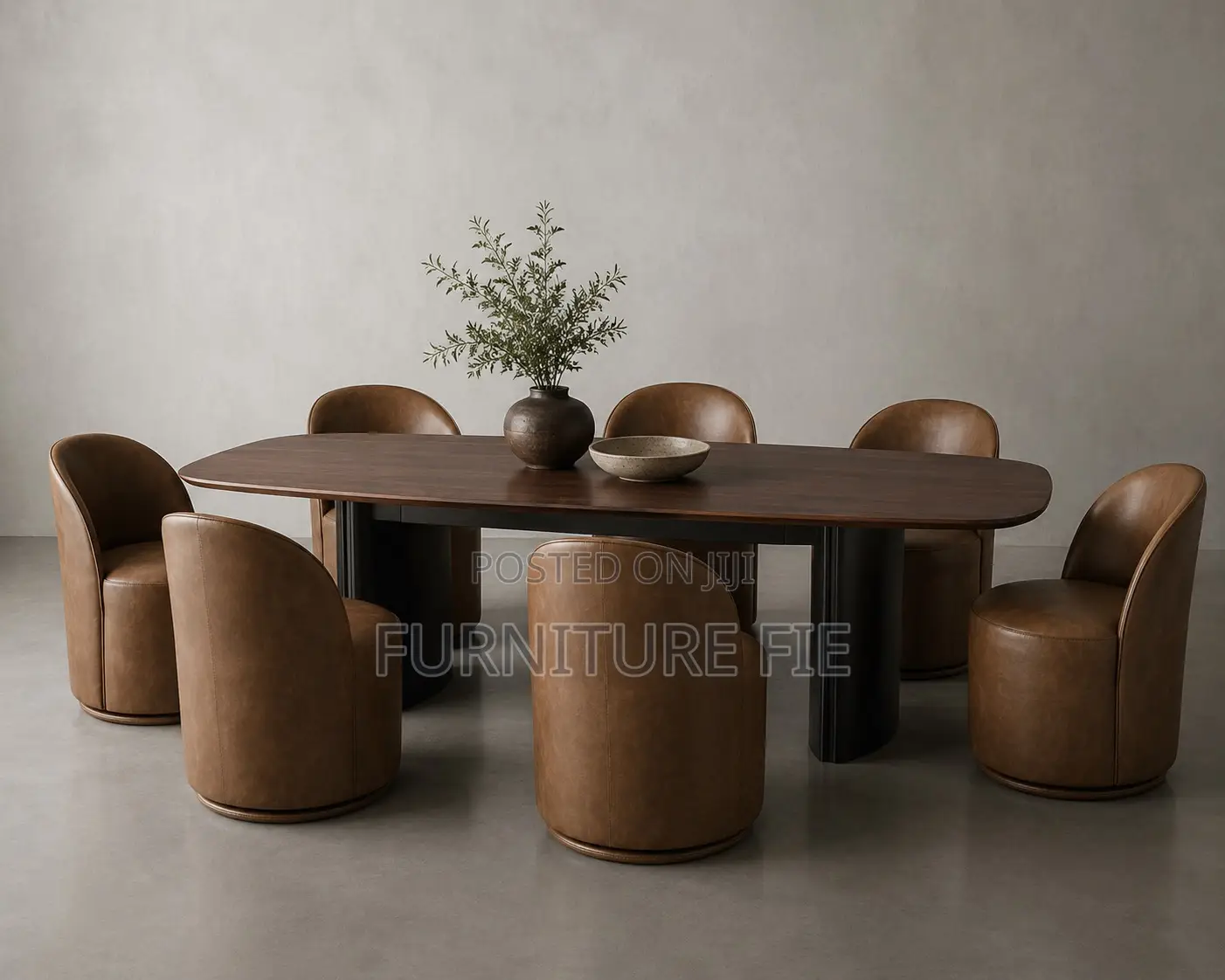 Cooper / Kira 7pc Dining Set Swivel Faux Leather From Arhous Usa