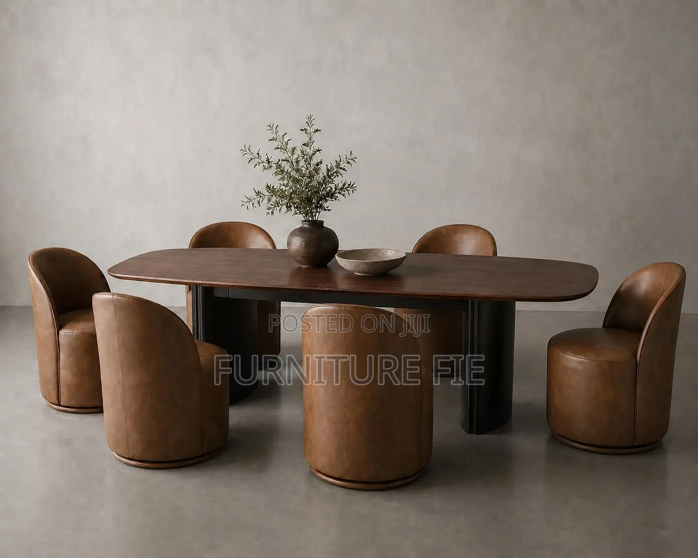 Cooper / Kira 7pc Dining Set Swivel Faux Leather From Arhous Usa