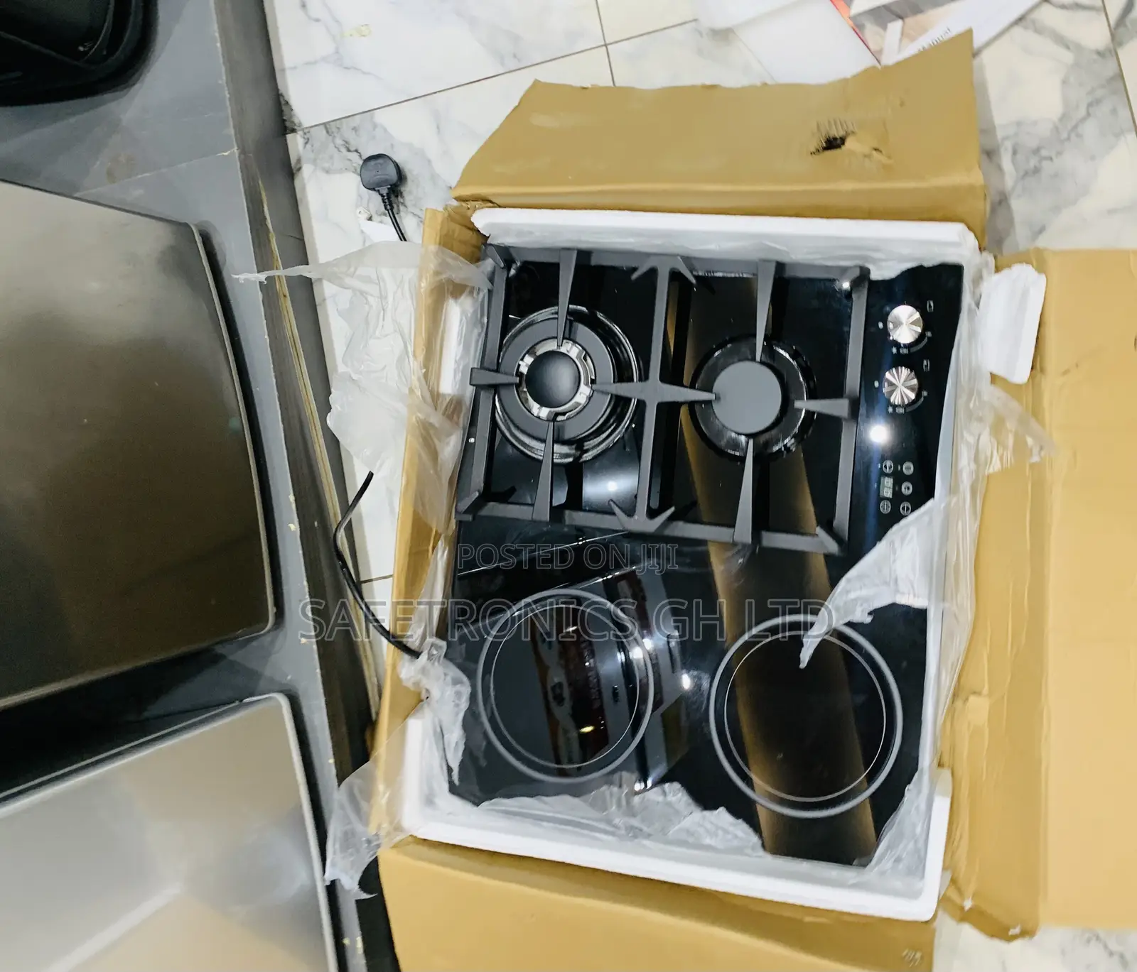 Trust Unique Kenwood 2 Gas+2 Electric Built-in Cooker Hob Black Sleek