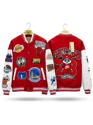 Unisex Varsity Vintage Embroidered Baseball Jackets / Coats
