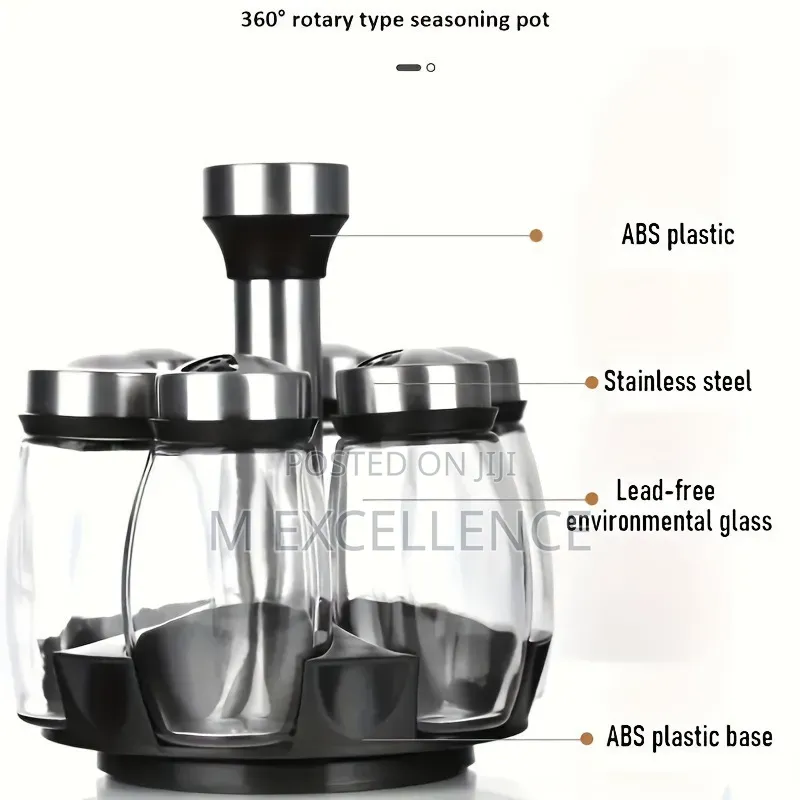 360 Degrees Rotational Spice Rack/Flask - 6 Bottles