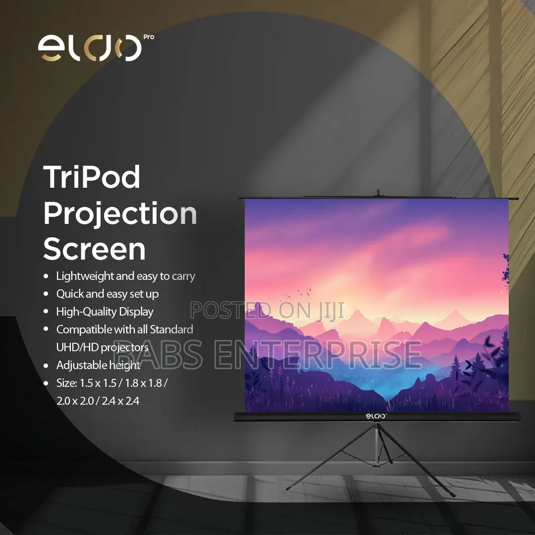 Tripod Screen 180*180 With 0.38 Matte White and B2-60 Housing