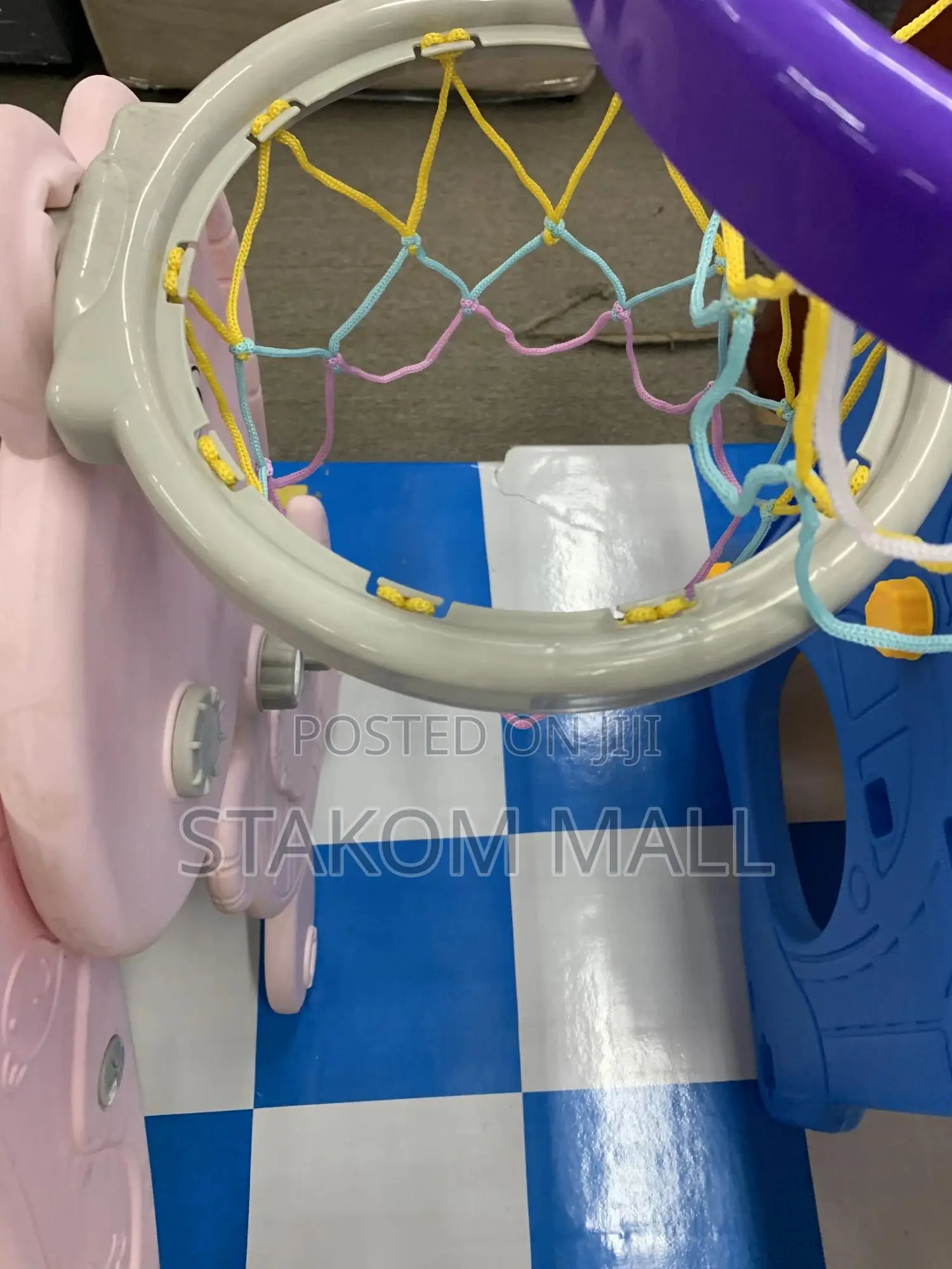 Slide for Playground + Swing Chair + Basketball Hoops and Balls