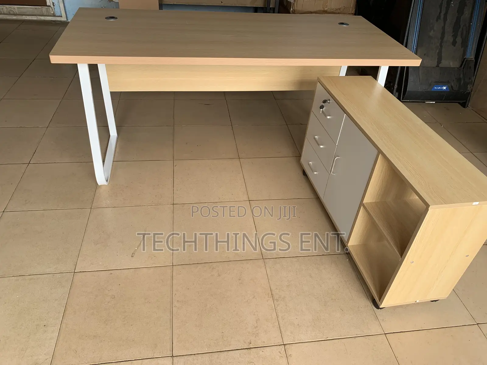 Office/ Home Desk With Cabinet Drawer and Shelf