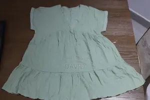 Sage Green Tiered Ruffle Short Sleeve v-Neck Mini Dress