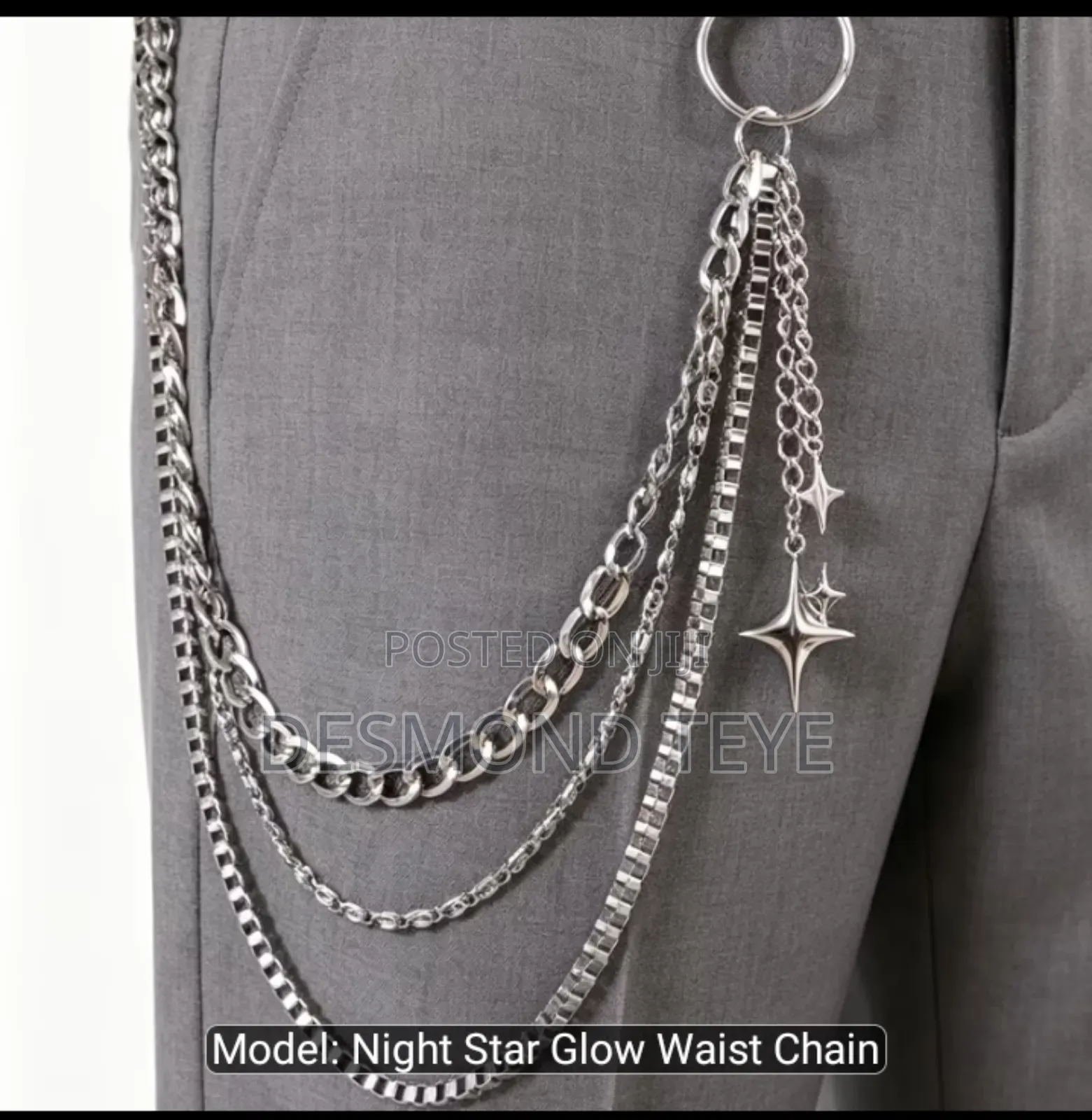 Unisex Multi-Layer Star Pendant Pants Chain.