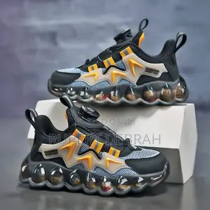 Title: Kids' Rotary Dial Athletic Sneaker - Lightweight Bubble Sle - B