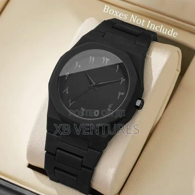 Plastic Strap Waterproof Men Watch Arabic Black