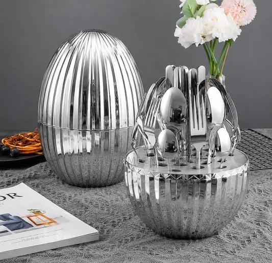 24 Pieces Egg Shape Cutlery Set