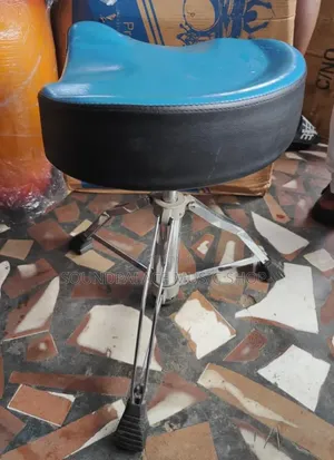 Blue and Black Saddle-Style Drum Throne (Heavy Duty)