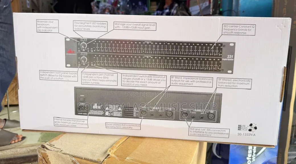 DBX 231 2-Series Graphic Equalizer. (31-Band Audio Processor)