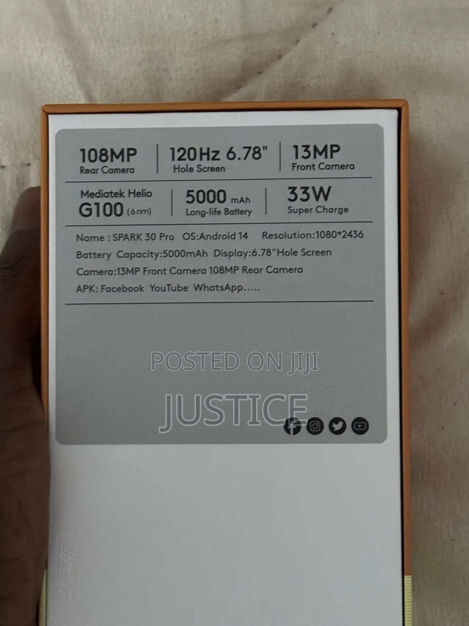 New Tecno Spark 30 Pro 256 GB Black