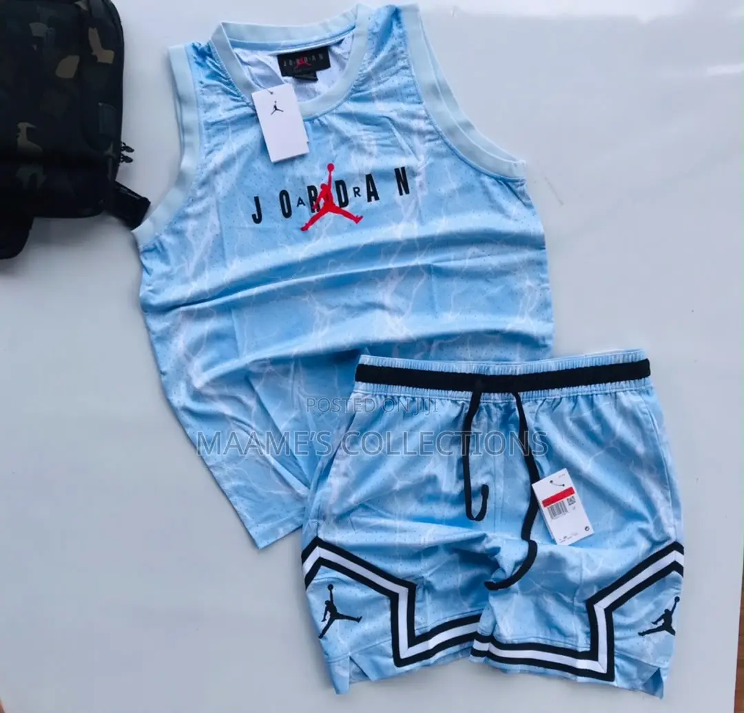 Jordan Sleeveless, Mesh Basketball Jersey / Tank Top and Shorts Set.