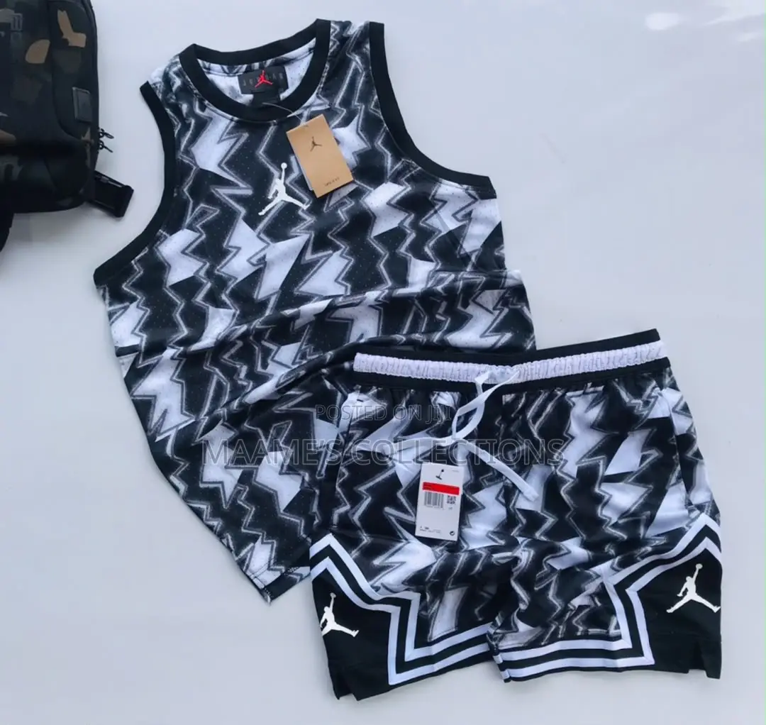 Jordan Sleeveless, Mesh Basketball Jersey / Tank Top and Shorts Set.