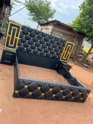 Super Queen Size Bed Frame With Two Side Drawers