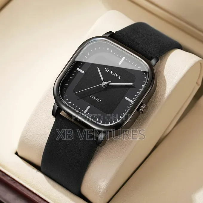 Women Men Trendy Square Minimalist Quartz Couple Watches