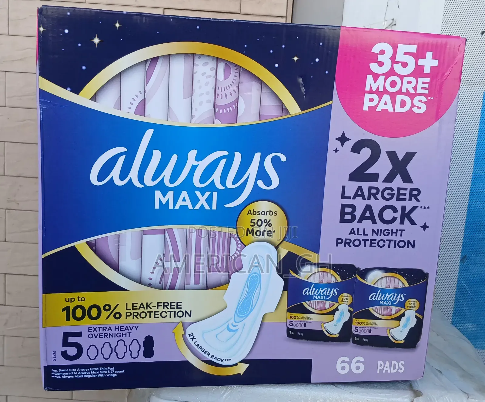 Always Maxi Overnight - Extra Heavy - 66 Count