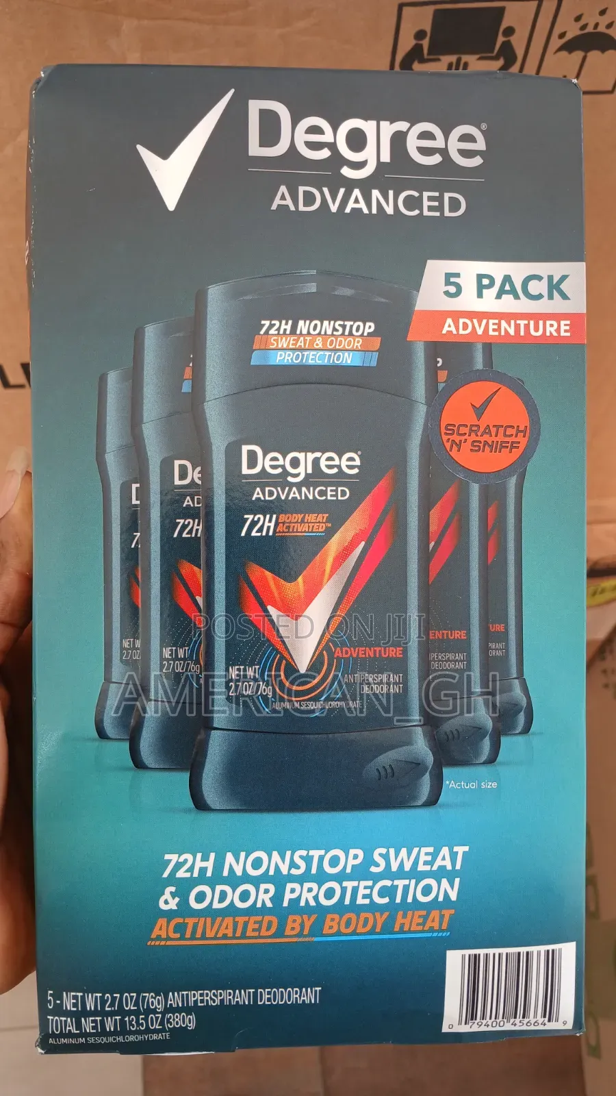Degree Advanced 72hrs Protection Deodorant, 5 Pack