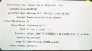 Laptop HP ProBook 650 G5 8GB Intel Core i5 SSD 256GB