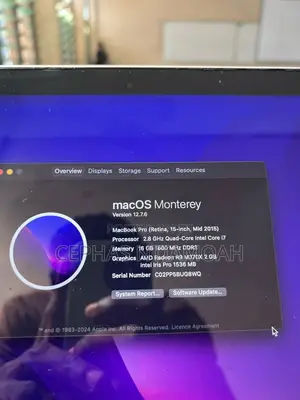 Laptop Apple MacBook Pro 2015 16GB Intel Core i7 HDD 512GB