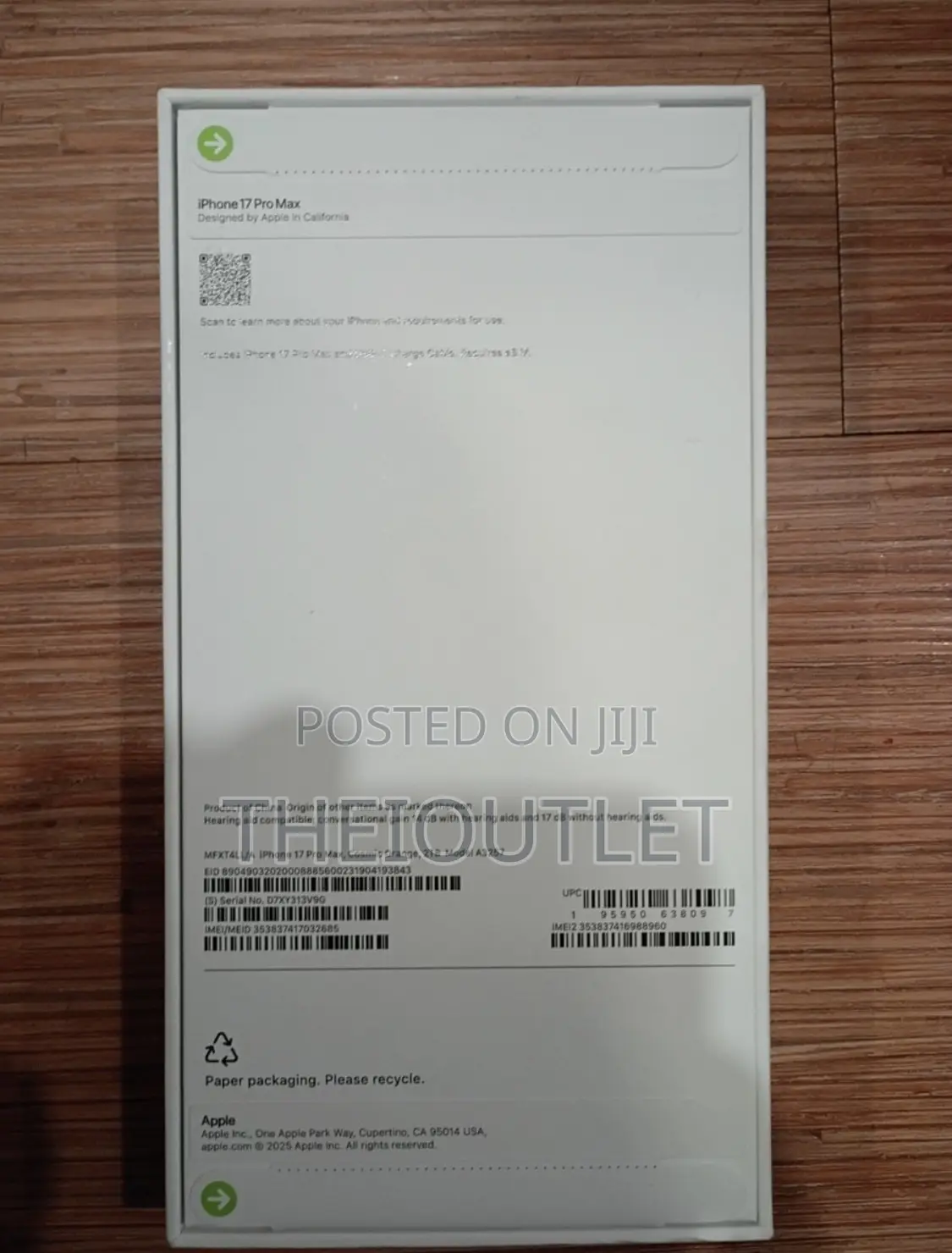 New Apple iPhone 17 Pro Max 512 GB Orange