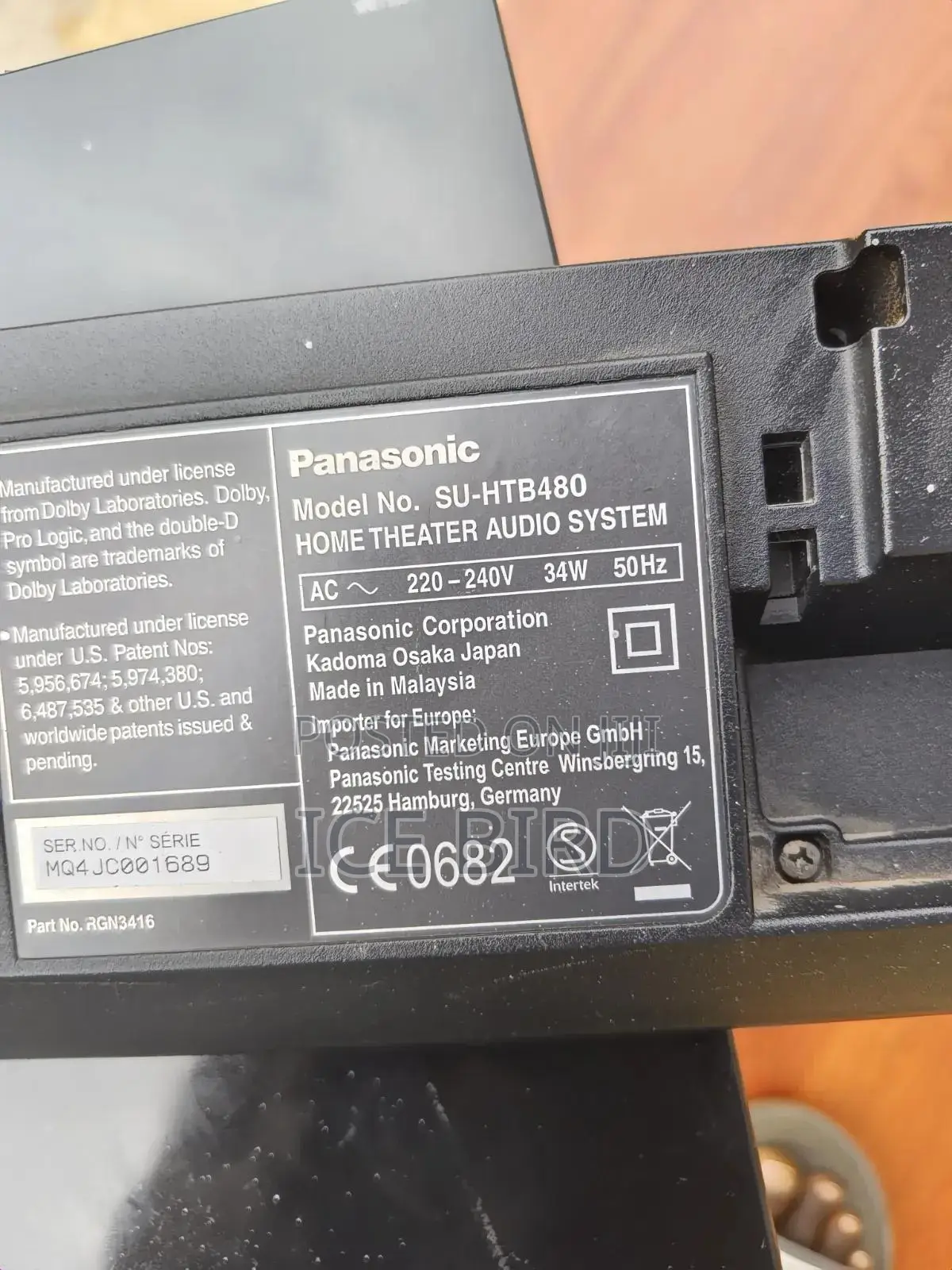 Panasonic Soundbar Su-Htb480