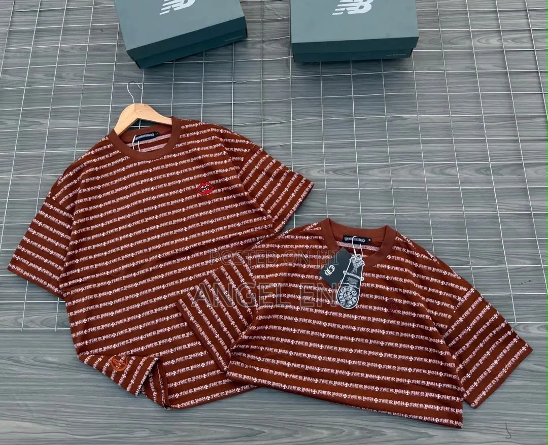 Chrome Hearts Casual Stripped Crew Neck Tees Available (Location:Adum)