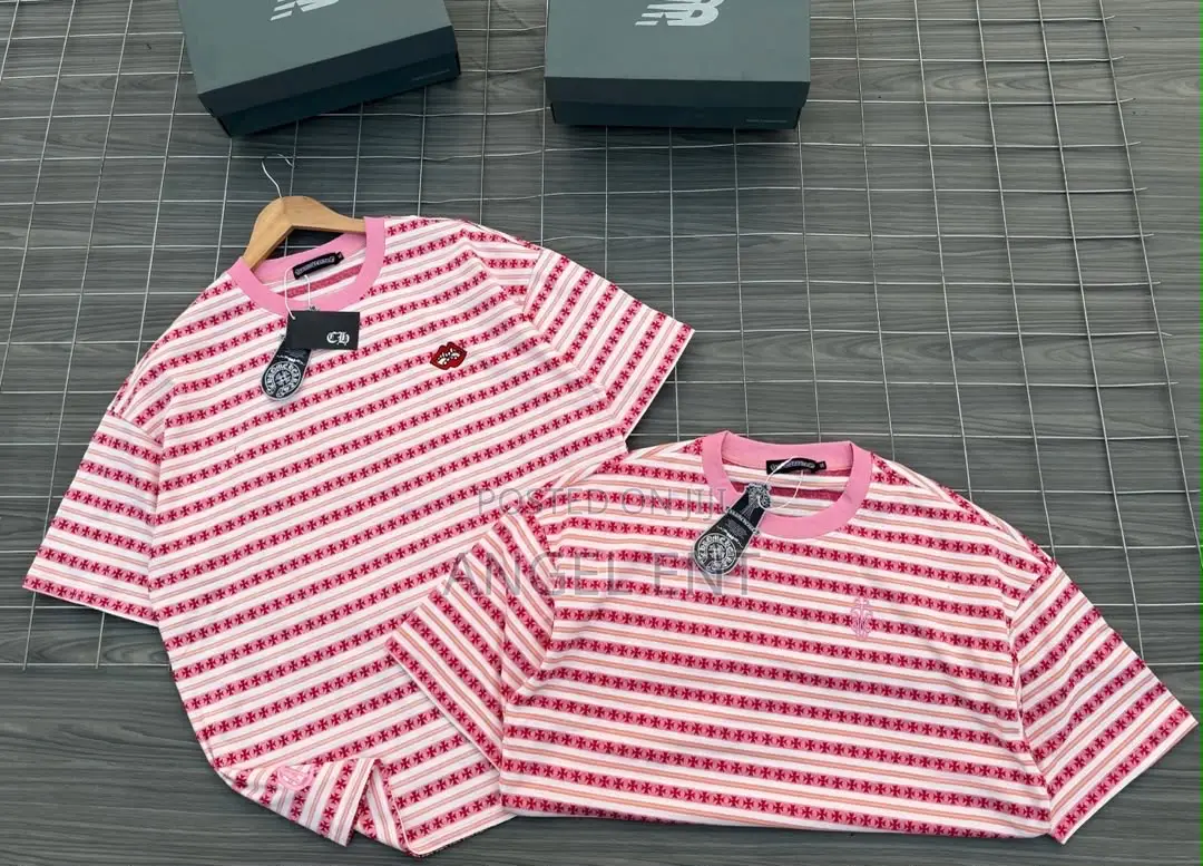 Chrome Hearts Casual Stripped Crew Neck Tees Available (Location:Adum)