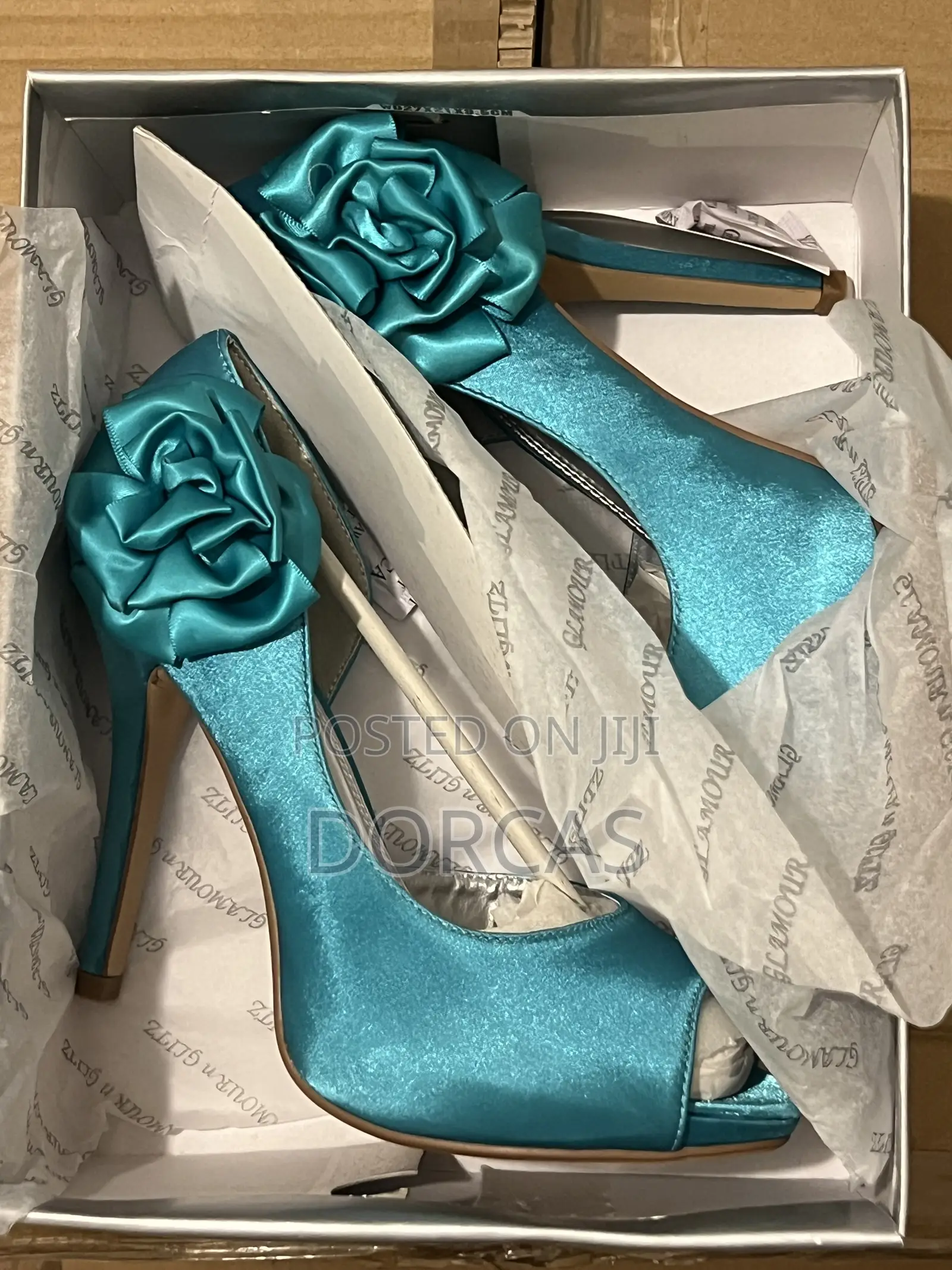 Women’S Shoe Heels Green Floral Side – Diff Types/Sizes- See All Pics