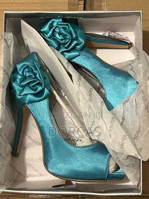 Women’S Shoe Heels Green Floral Side – Diff Types/Sizes- See All Pics