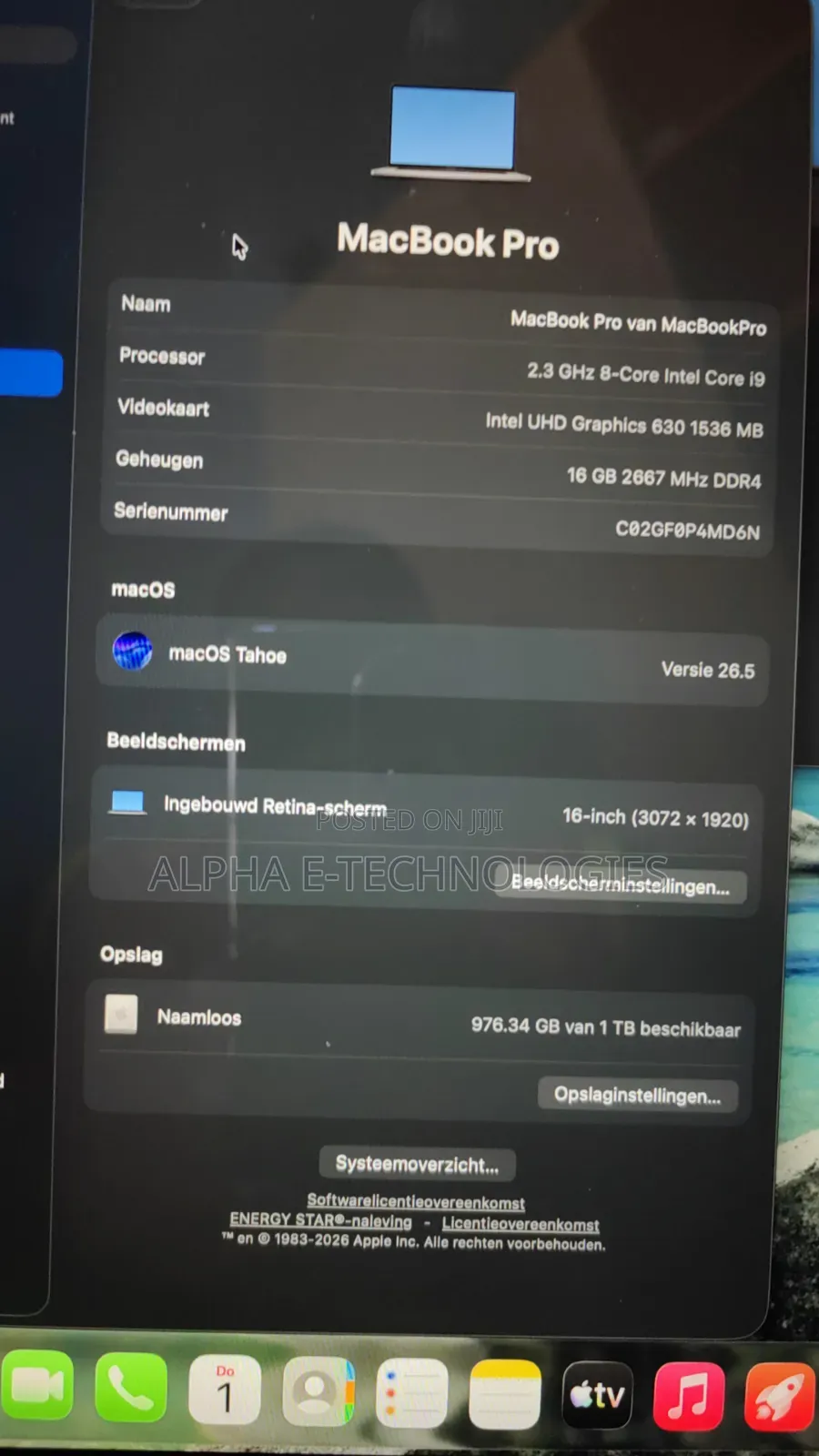 Laptop Apple MacBook Pro 2019 16GB Intel SSD 1T