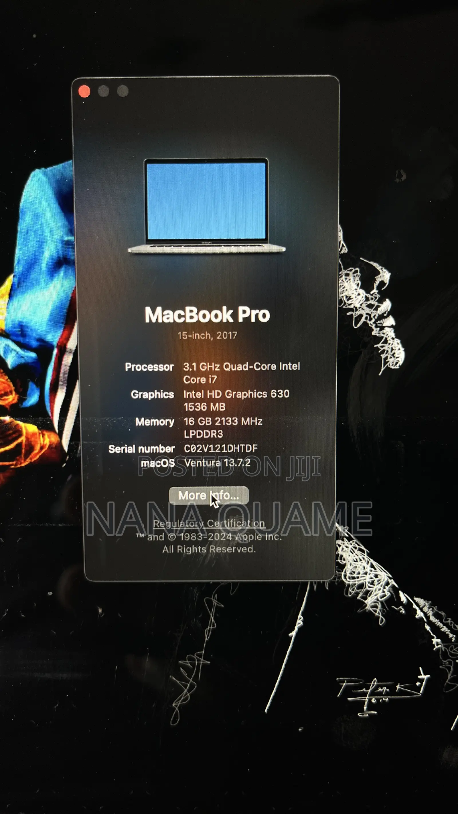 Laptop Apple MacBook Pro 2017 16GB Intel Core i7 SSD 1T