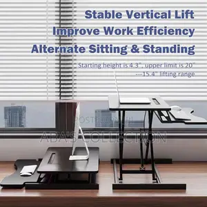 Desk Converter - Height Adjustable Workstation W/ Phone iPad Holder