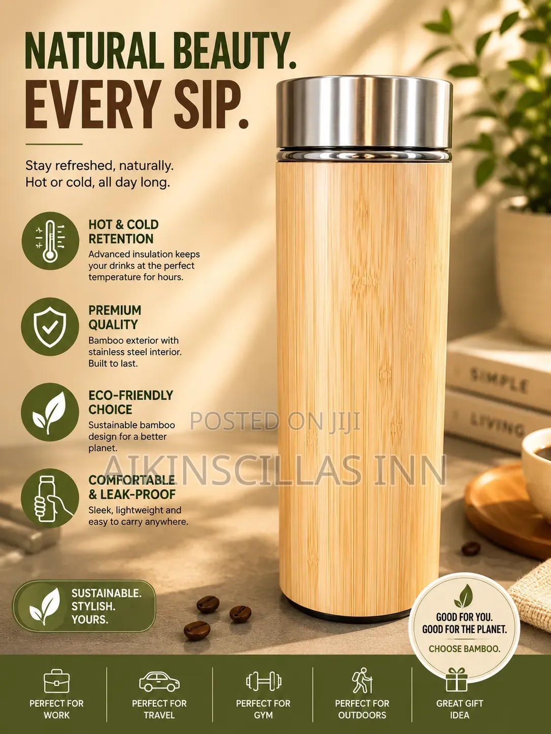 Bamboo Vacuum Flask