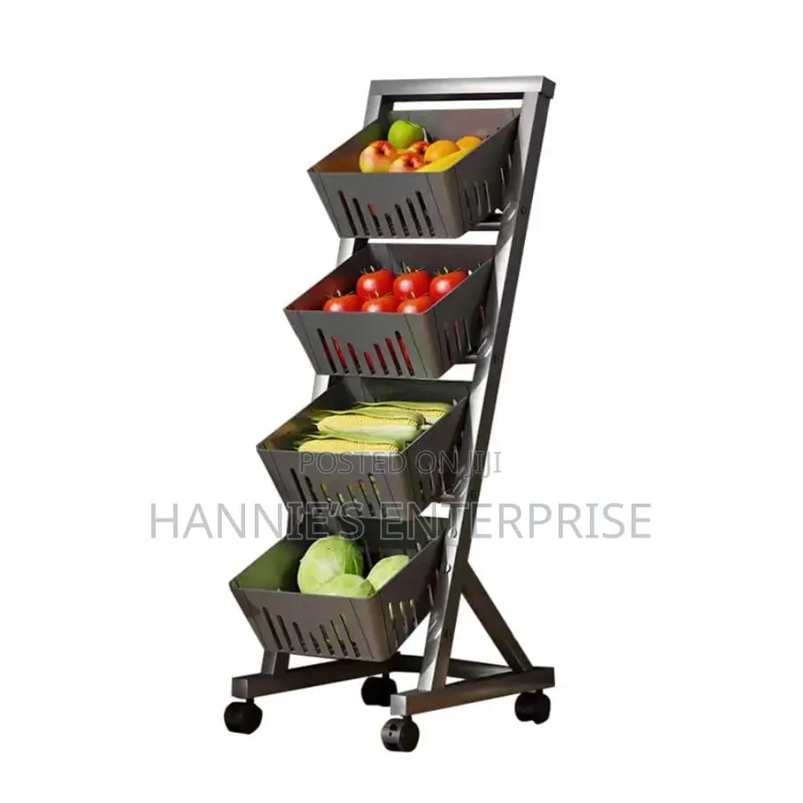 4-Tier Rolling Vegetable and Fruit Storage Rack