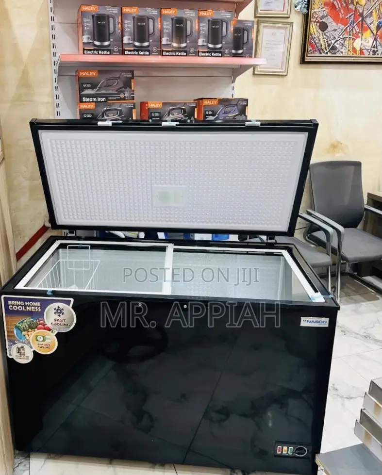 Super Classic Nasco Single Door Chest Freezer(NAS-475FL)400L,Black.