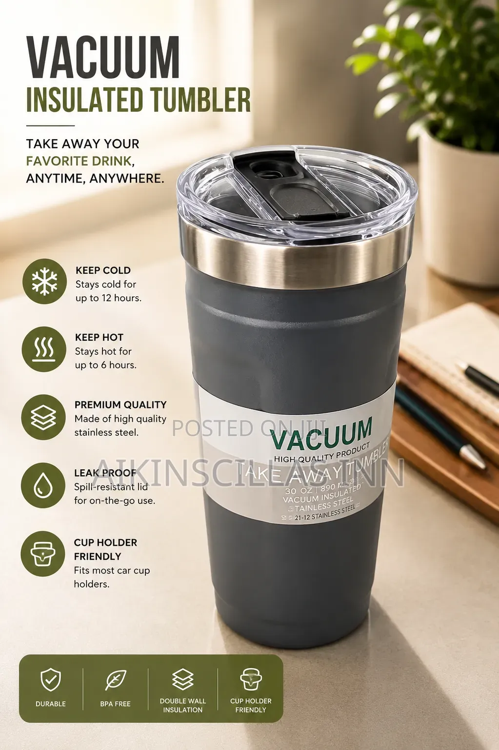 Vacuum Insulated Tumbler