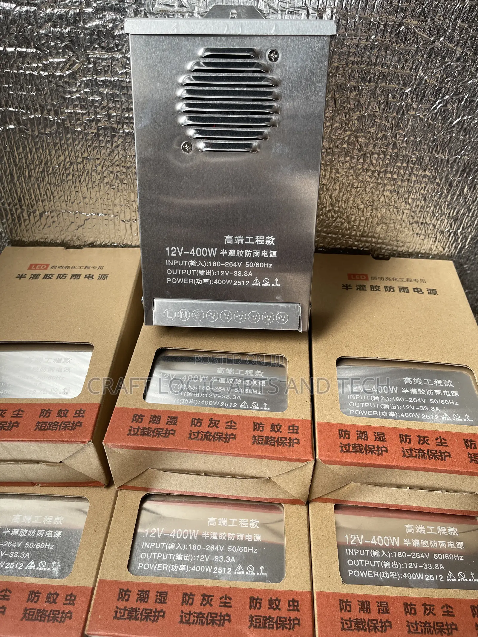LED Transformer 400W Power Supply Rainproof 12V 3D Acrylic Signage