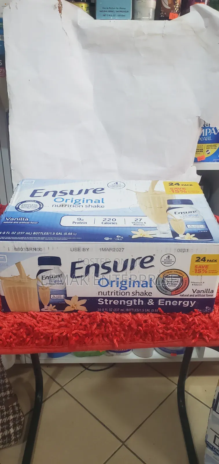 Ensure Nutrition Protein Shake Vanilla Natural Flavor.24 Pack