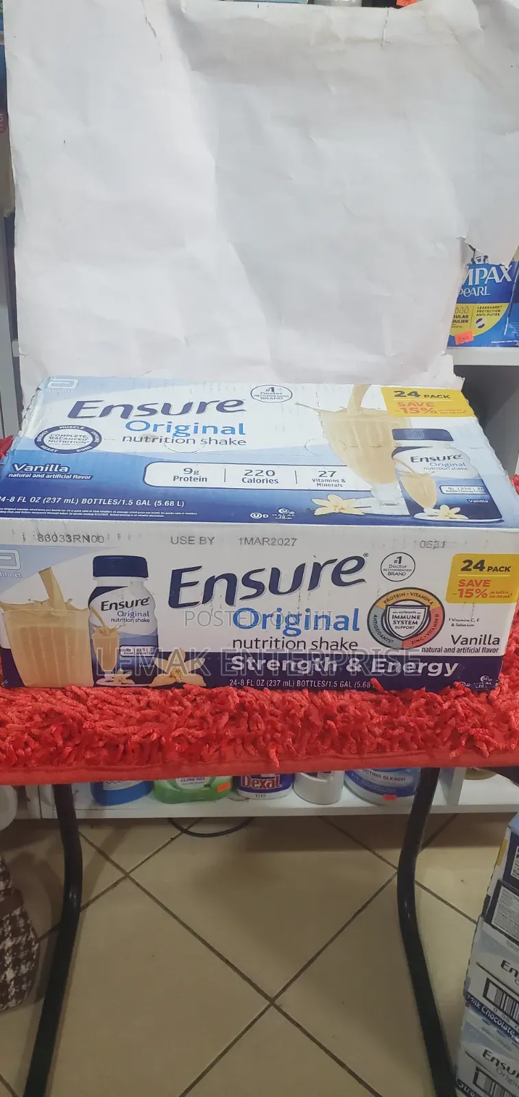 Ensure Nutrition Protein Shake Vanilla Natural Flavor.24 Pack