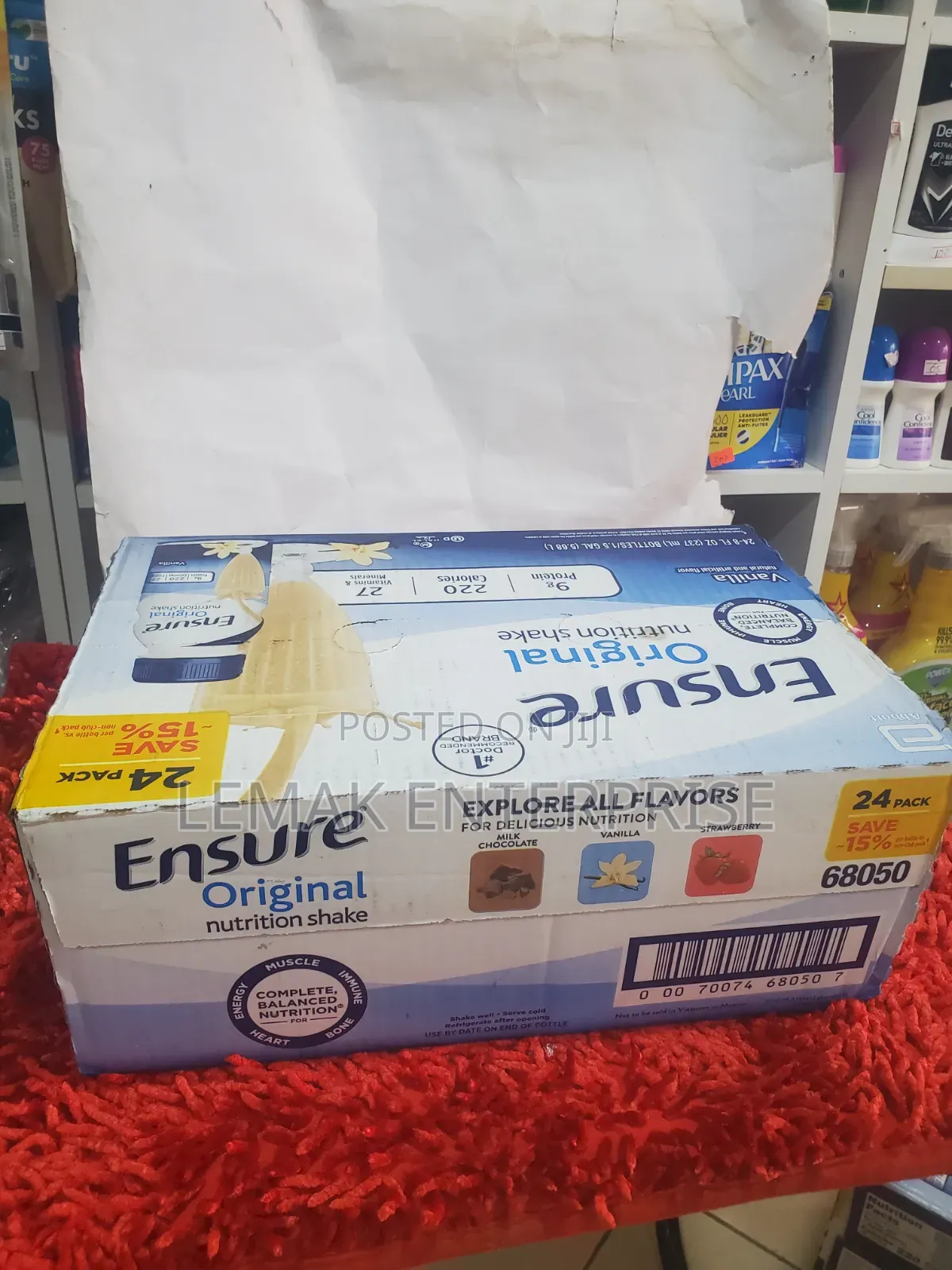 Ensure Nutrition Protein Shake Vanilla Natural Flavor.24 Pack