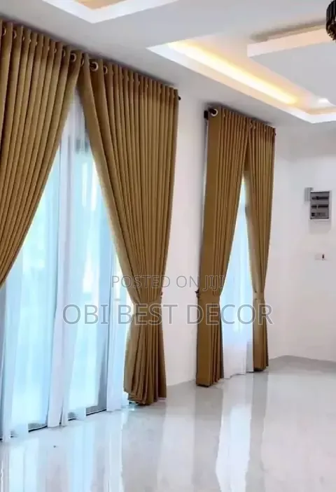 Curtains and TV Stand