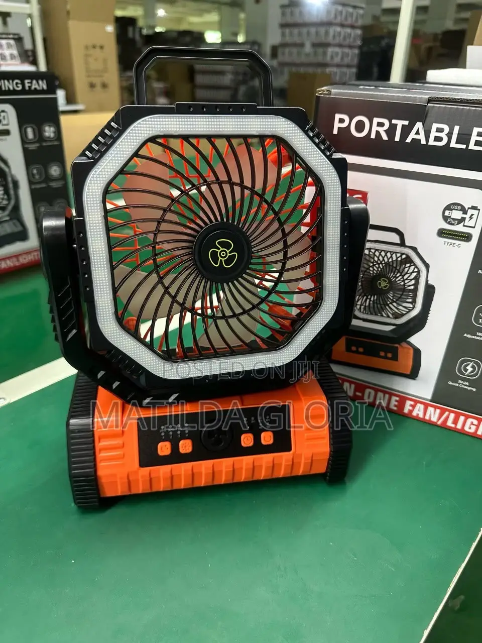 Portable Fan 4 in 1 With Power Bank ,A Touch and Remote Control