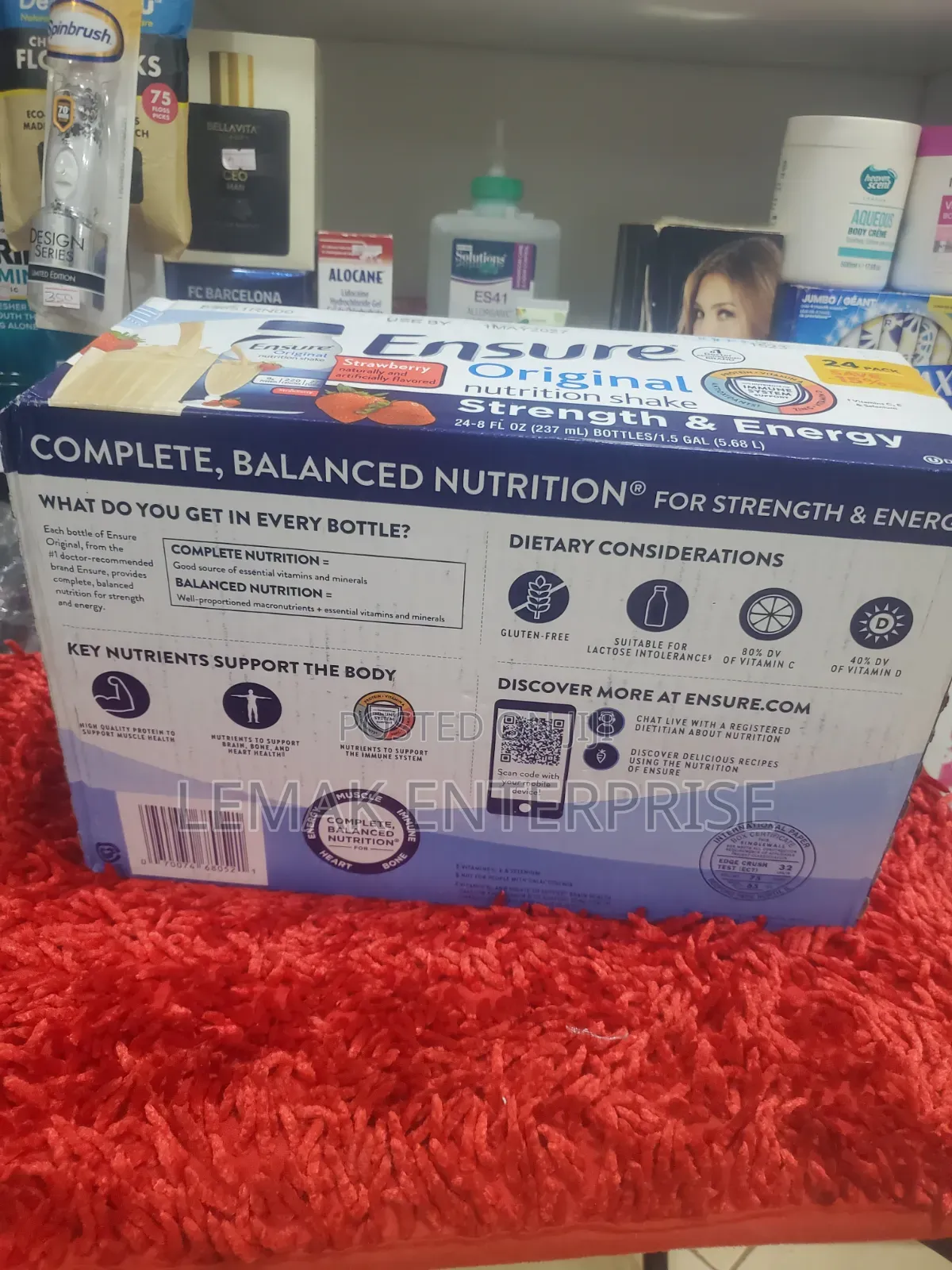 Ensure Original Nutrition Protein Shake Strawberry Flavor 24 Packs