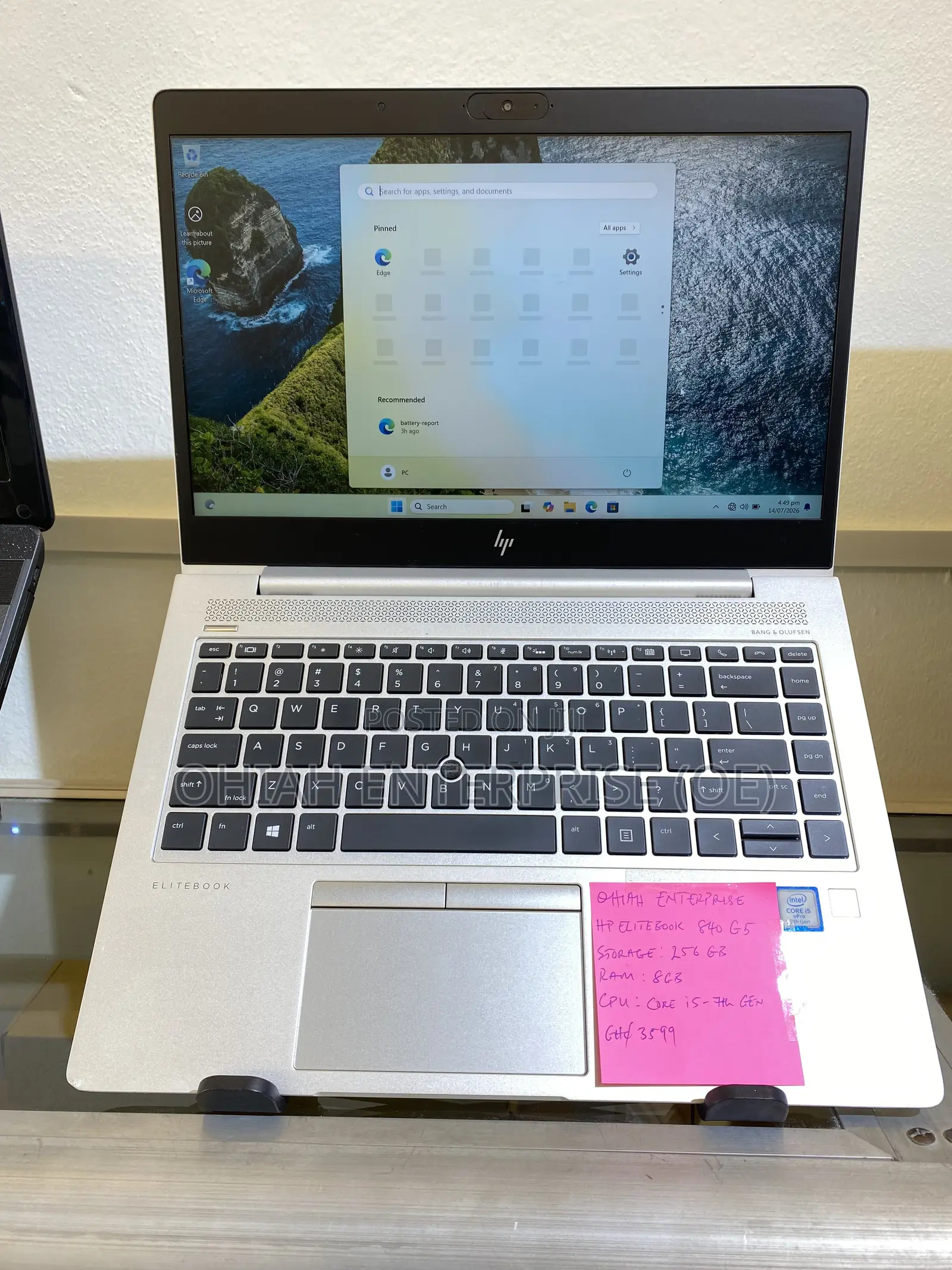 Laptop HP EliteBook 840 G5 8GB Intel Core i5 SSD 256GB